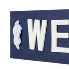 Coastal Blue And White Wood And Metal Welcome Sign, , alternate image number null