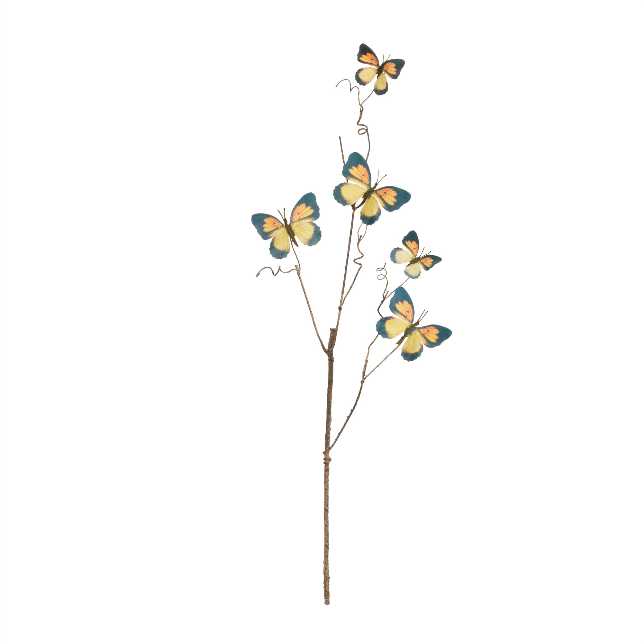 Butterfly Twig Spray Set of 4, YELLOW BLUE, alternate image number 1