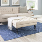 Isabelle Natural Square Tufted Ottoman, , alternate image number null