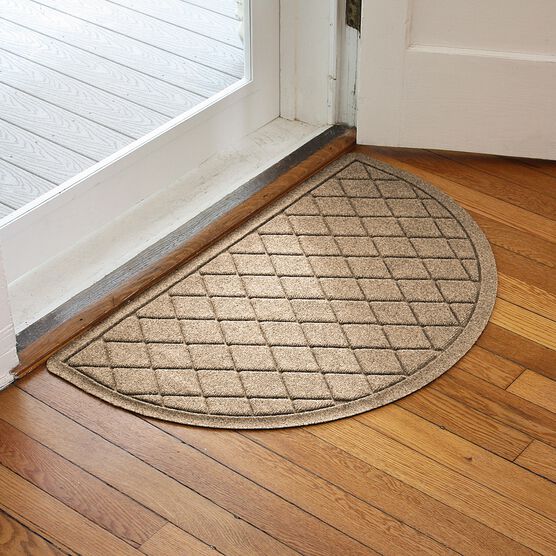 Aqua Shield® Argyle Half Oval Door Mat 24"x39", , alternate image number null