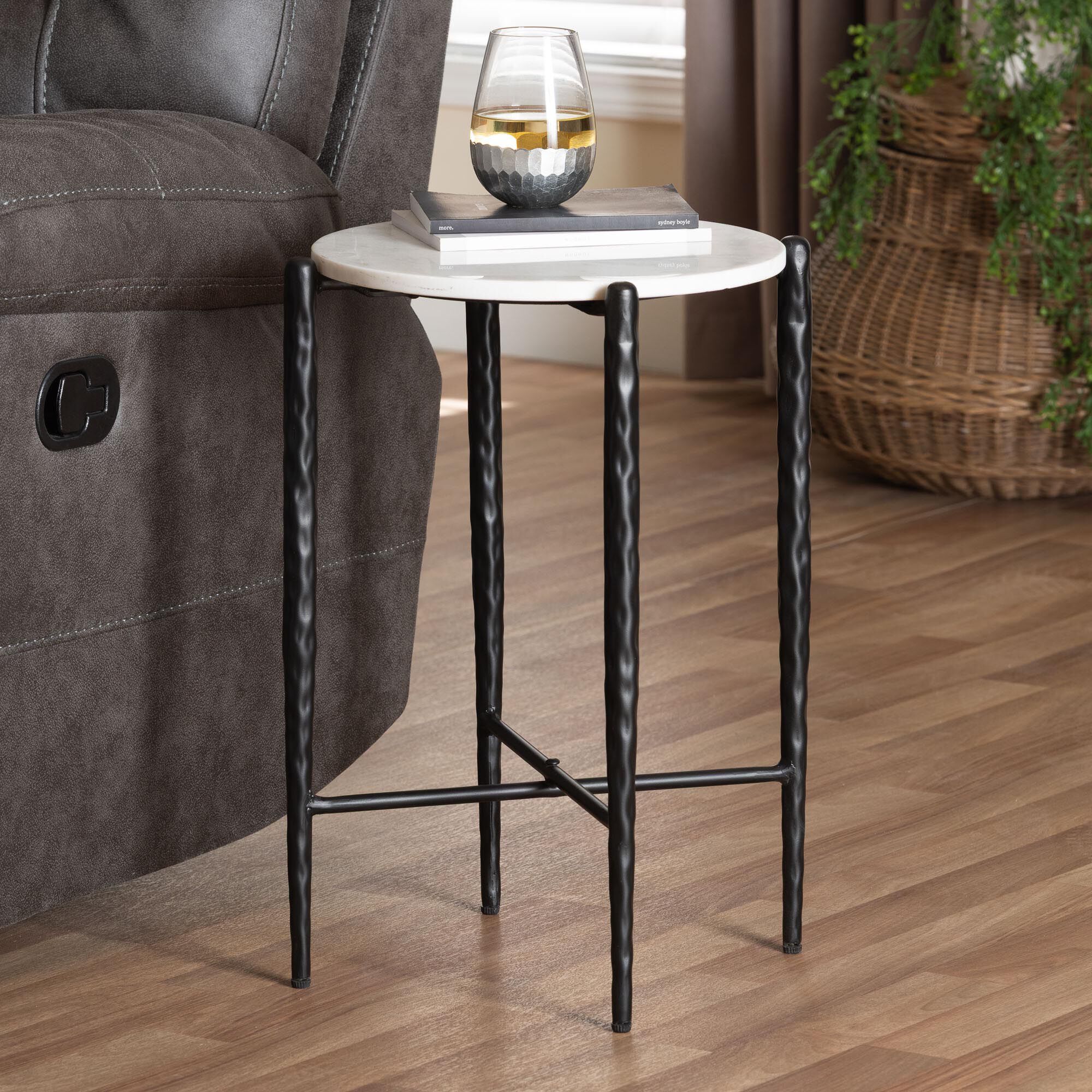 Caledon Marble Side Table, WHITE, hi-res image number 0