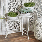 Set Of 3 White Metal Traditional Plantstand, , alternate image number null