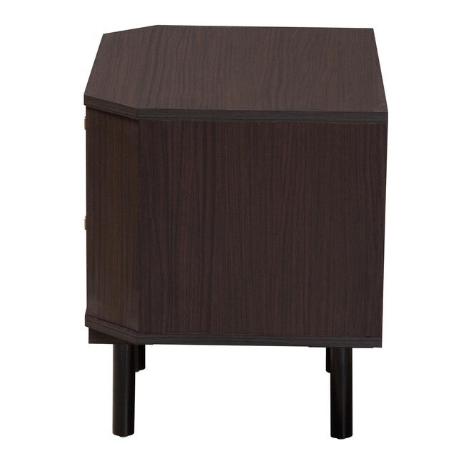 Norwood Modern Transitional Two-Tone Black And Espresso Brown Finished Wood 2-Drawer End Table, , alternate image number 3
