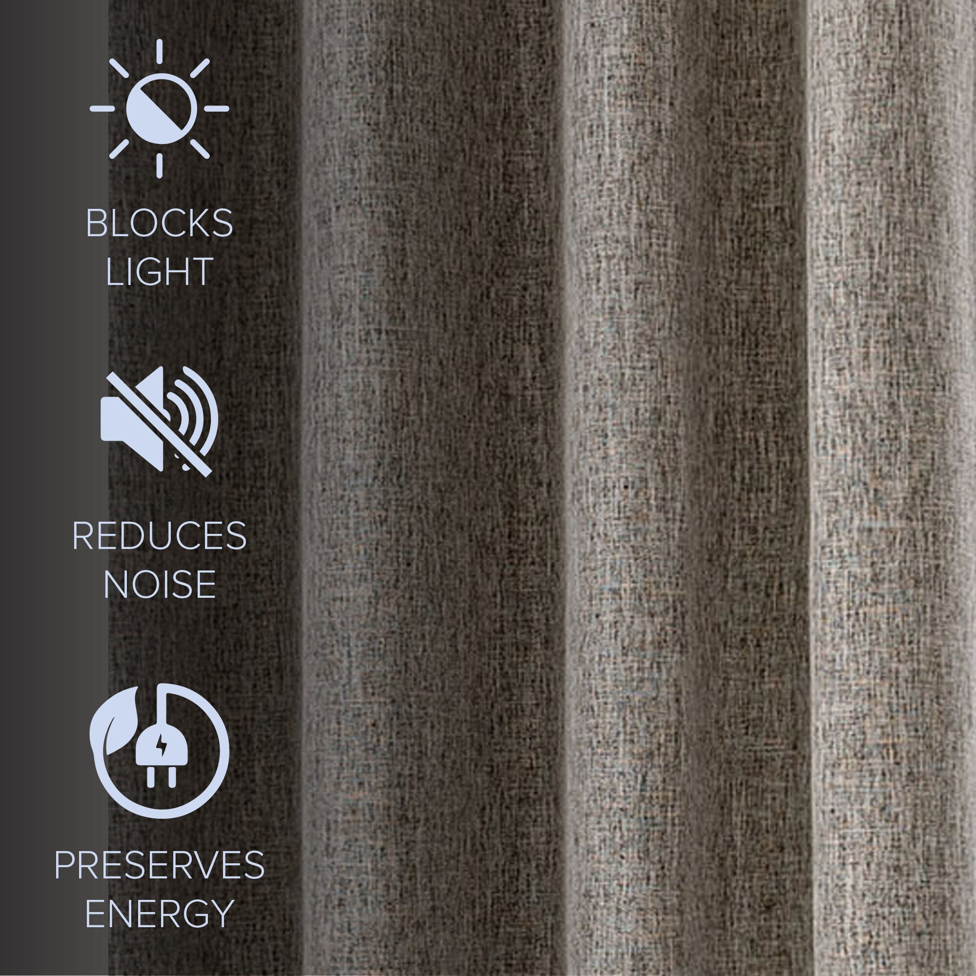 Linen Texture 100% Blackout Grommet Pair, HEATHER COFFEE, alternate image number 4