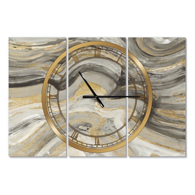 Glam Gold Canion Modern Multipanel Wall Clock, , alternate image number 1