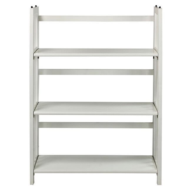 3-Shelf Folding Stackable Bookcase 27.5 inches Wide-White, WHITE, hi-res image number null