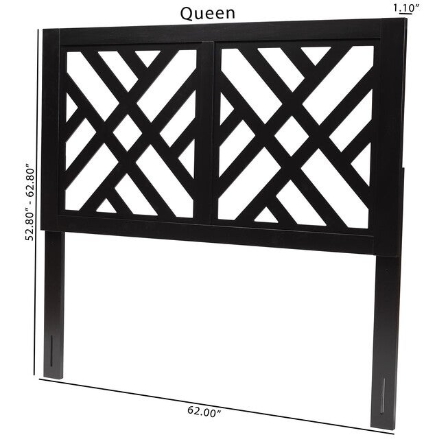 Aliya Modern Dark Brown Finished Wood Queen Size Headboard, ESPRESSO BROWN, alternate image number null