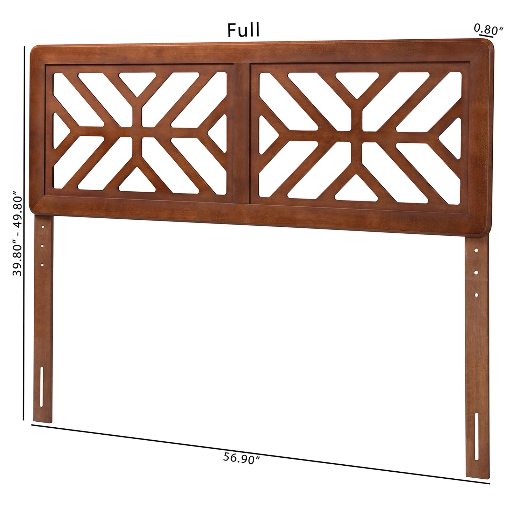 Kalare Wood Headboard with Geometric Cutout Design, Queen, BROWN, alternate image number 5