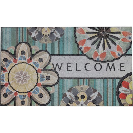 Playful Medallion Welcome Multi 1' 6" X 2' 6", MULTI, hi-res image number null