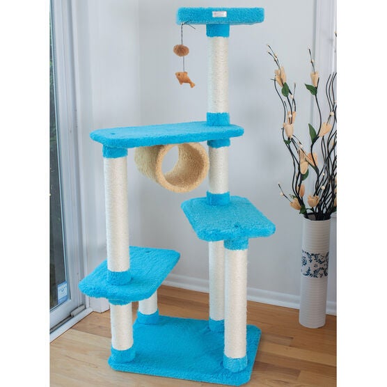 Real Wood 61" Cat Climber Junggle Tree With Platforms, , alternate image number null