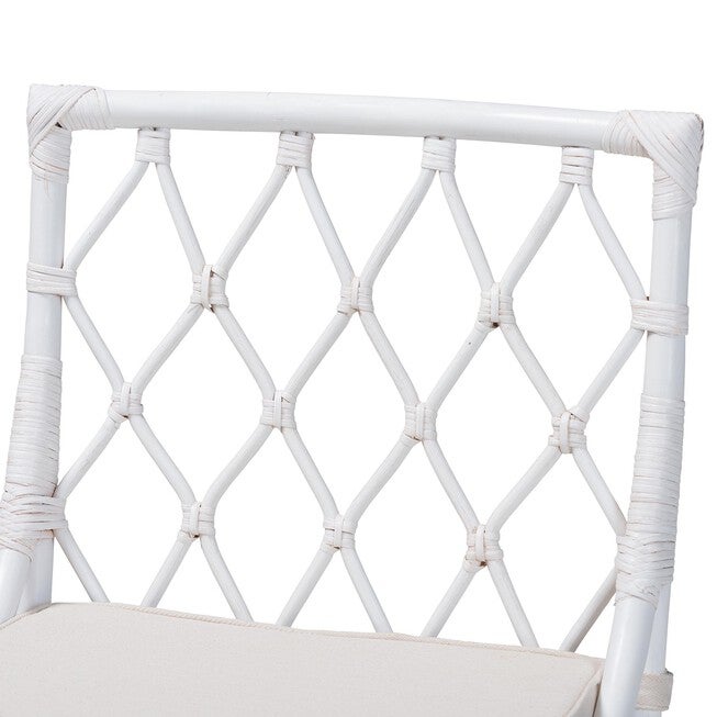 Carwyn Bohemian White Rattan Dining Chair, WHITE, alternate image number null