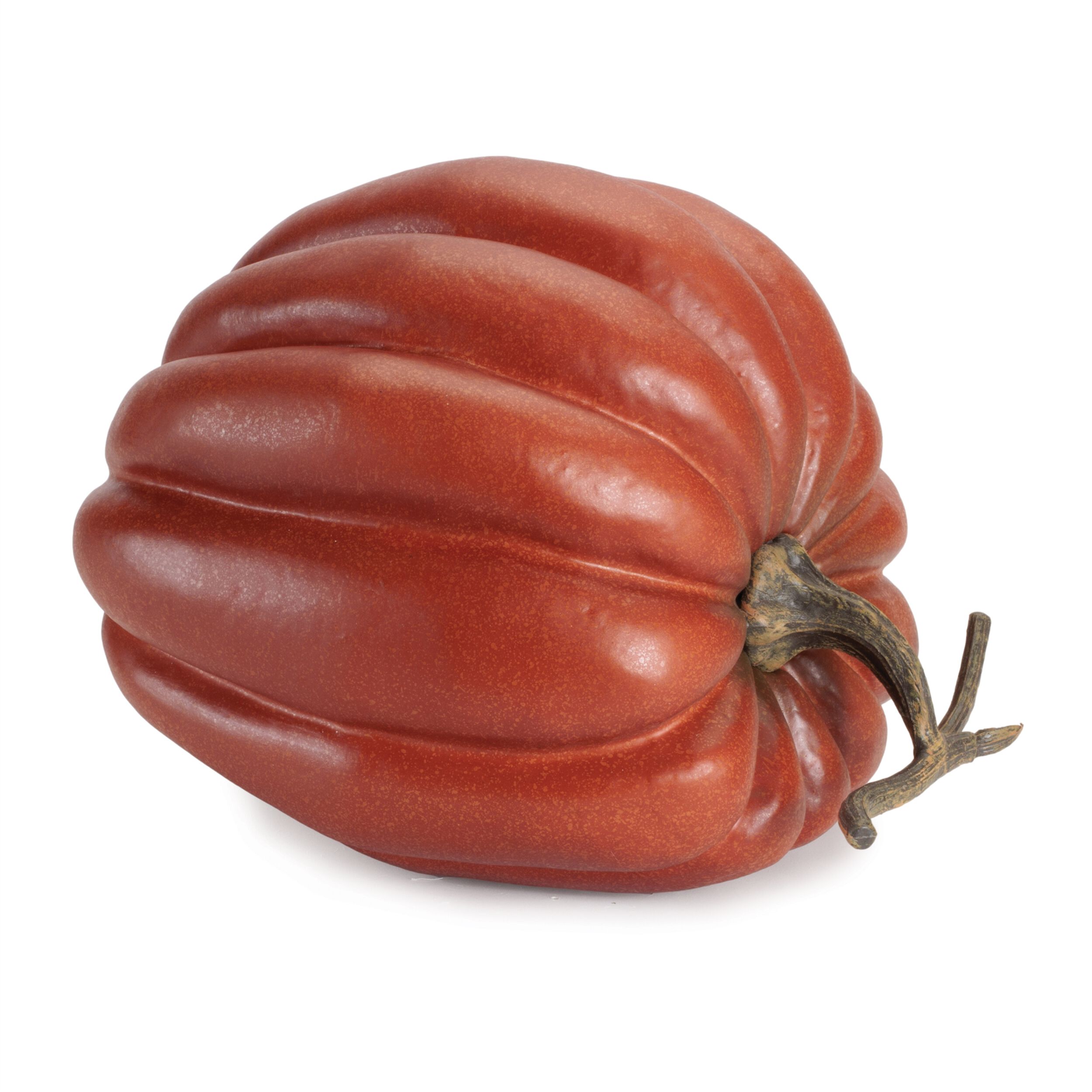Rustic Ribbed Decorative Pumpkin 12.5 inchesH, ORANGE, hi-res image number 0