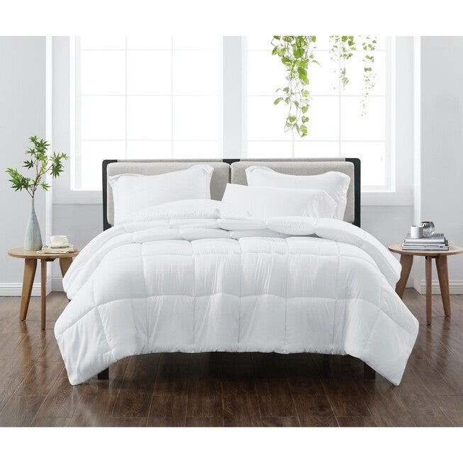 Heritage Solid Comforter Set, WHITE, hi-res image number 0