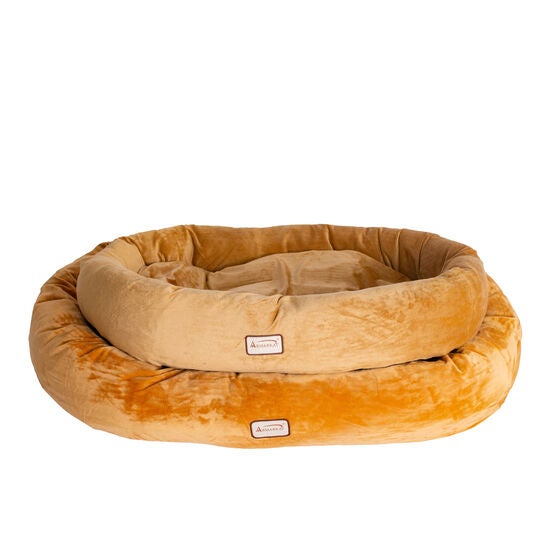Bolstered Pet Bed and Mat, ultra-soft Dog Bed, Brown, Large, , alternate image number null