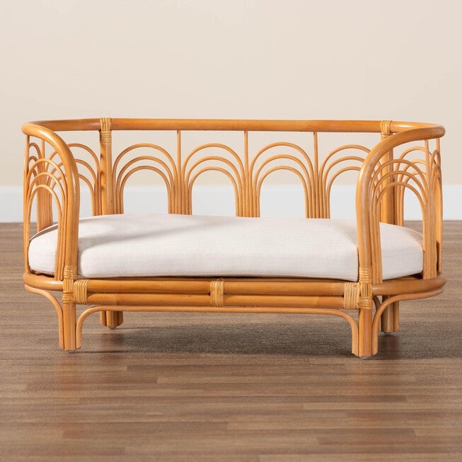 Nariko Bohemian Light Honey Rattan Pet Bed, , alternate image number null