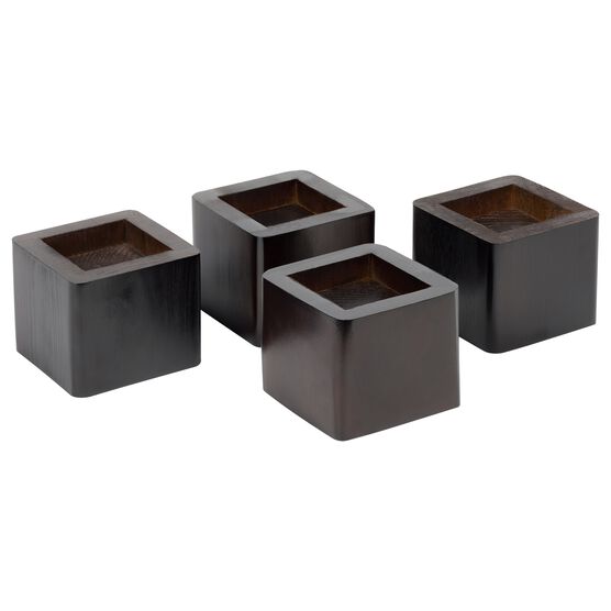 Bed Riser Lifter, Espresso Wood Set of 4, ESPRESSO, hi-res image number null