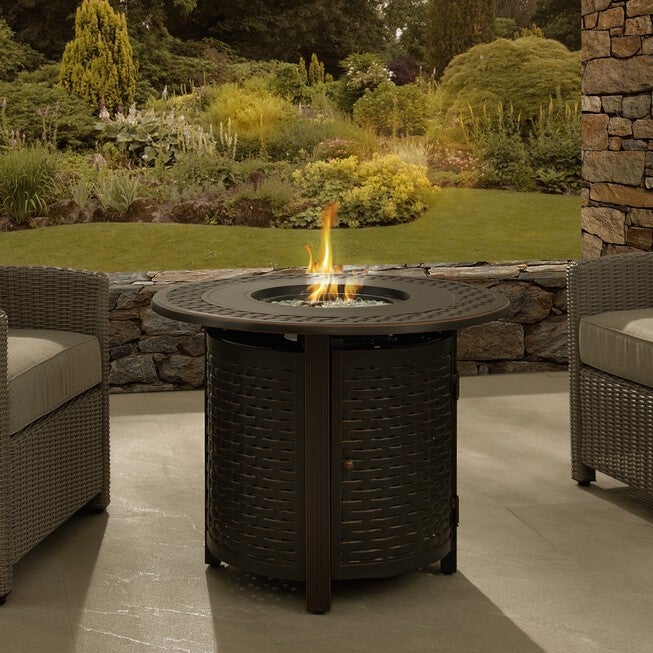 Hendricks Aluminum 34 inches Round LPG Fire Pit, , on-hover image number 1