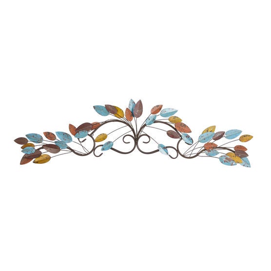 Multi Colored Metal Traditional Floral Wall Decor, MULTI, hi-res image number null