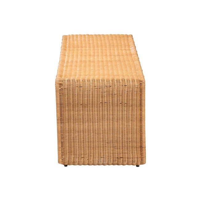 bali & pari Nevada Bohemian Light Honey Rattan Accent Bench, LIGHT HONEY, alternate image number null