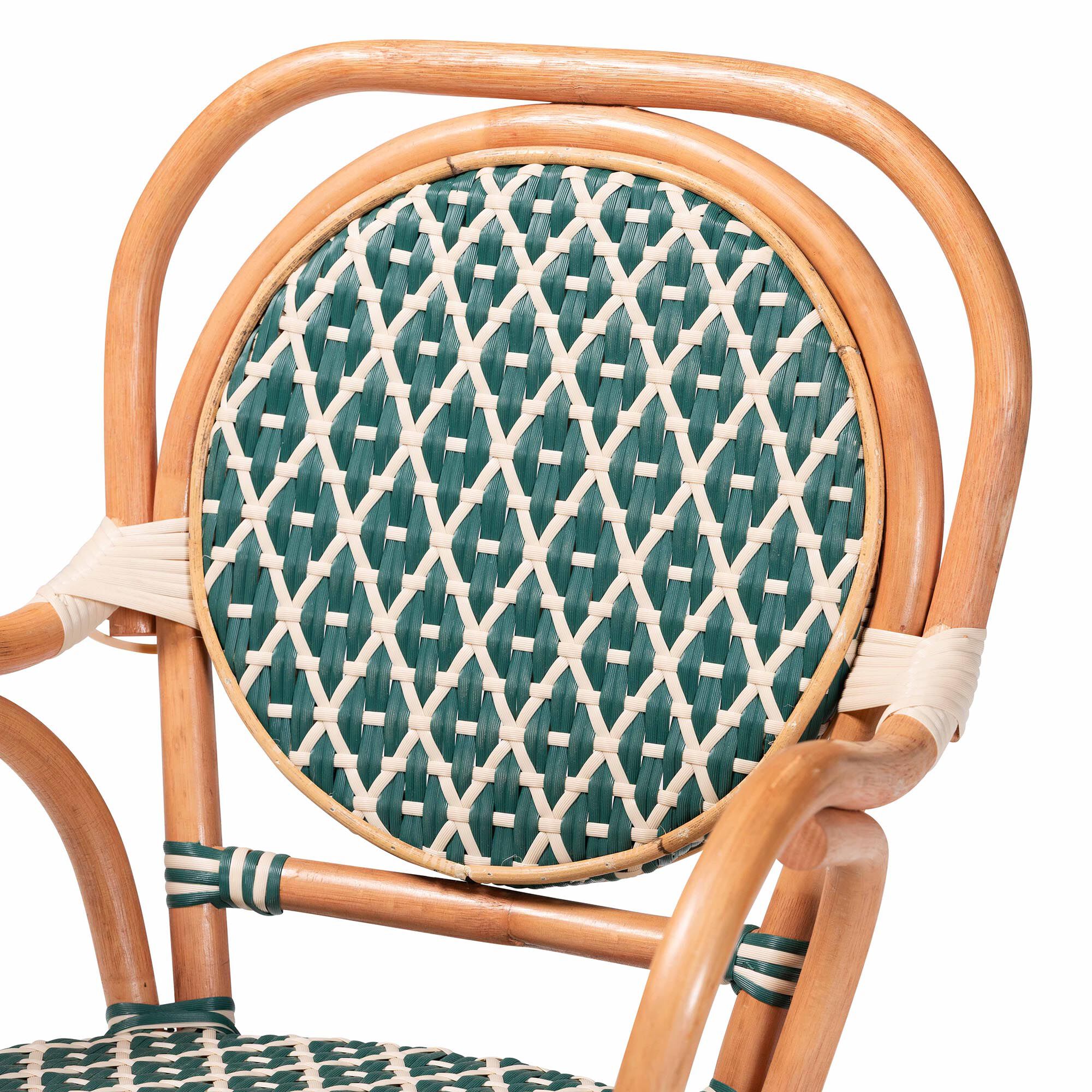 Mattie Rattan Bistro Chair, GREEN, alternate image number 5
