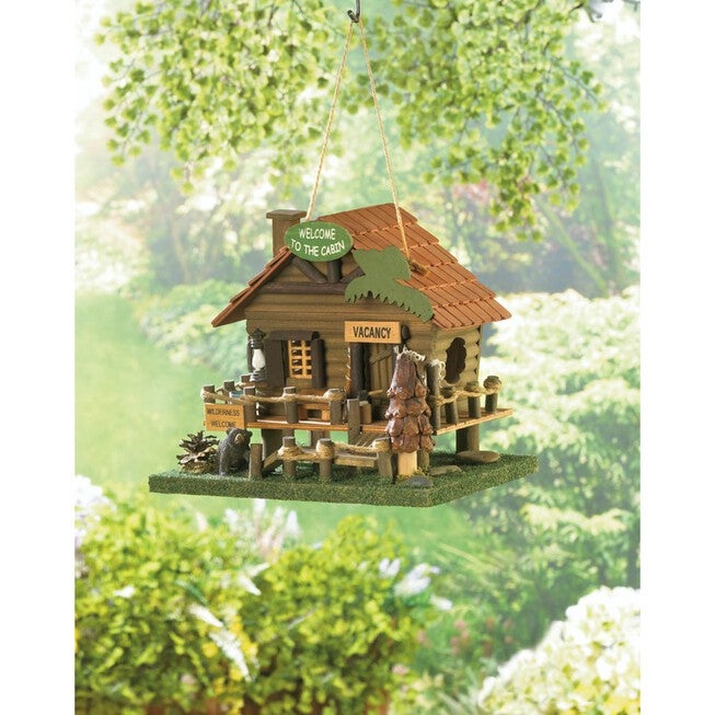 Rustic Woodland Cabin Birdhouse, , on-hover image number null