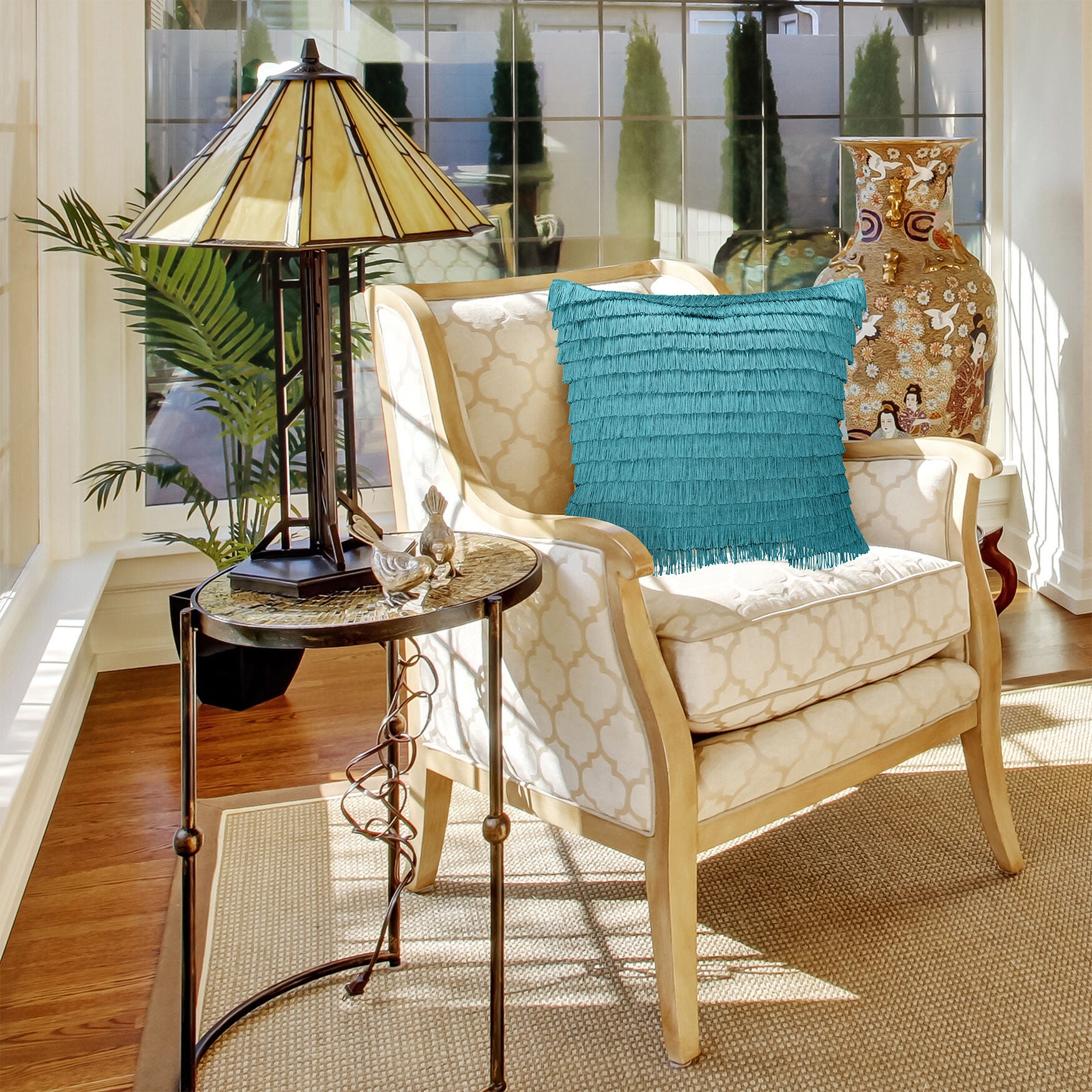 Home Gatsby Fringe Decorative Pillow Dec Pillow, , alternate image number 14