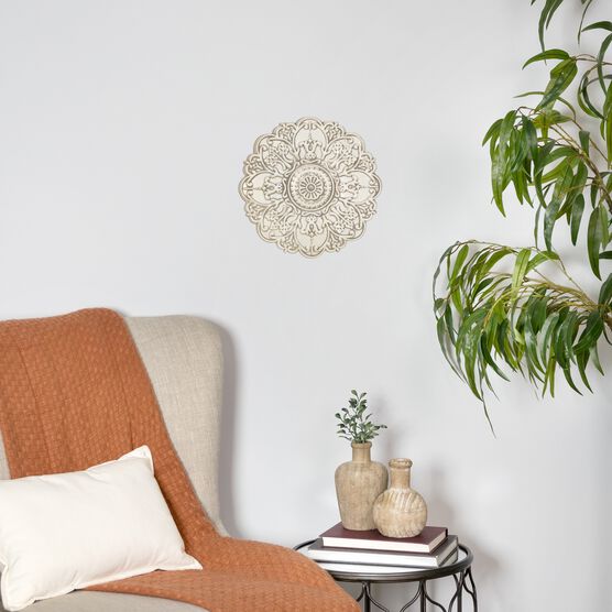 Small White Medallion Wall Decor, , alternate image number null
