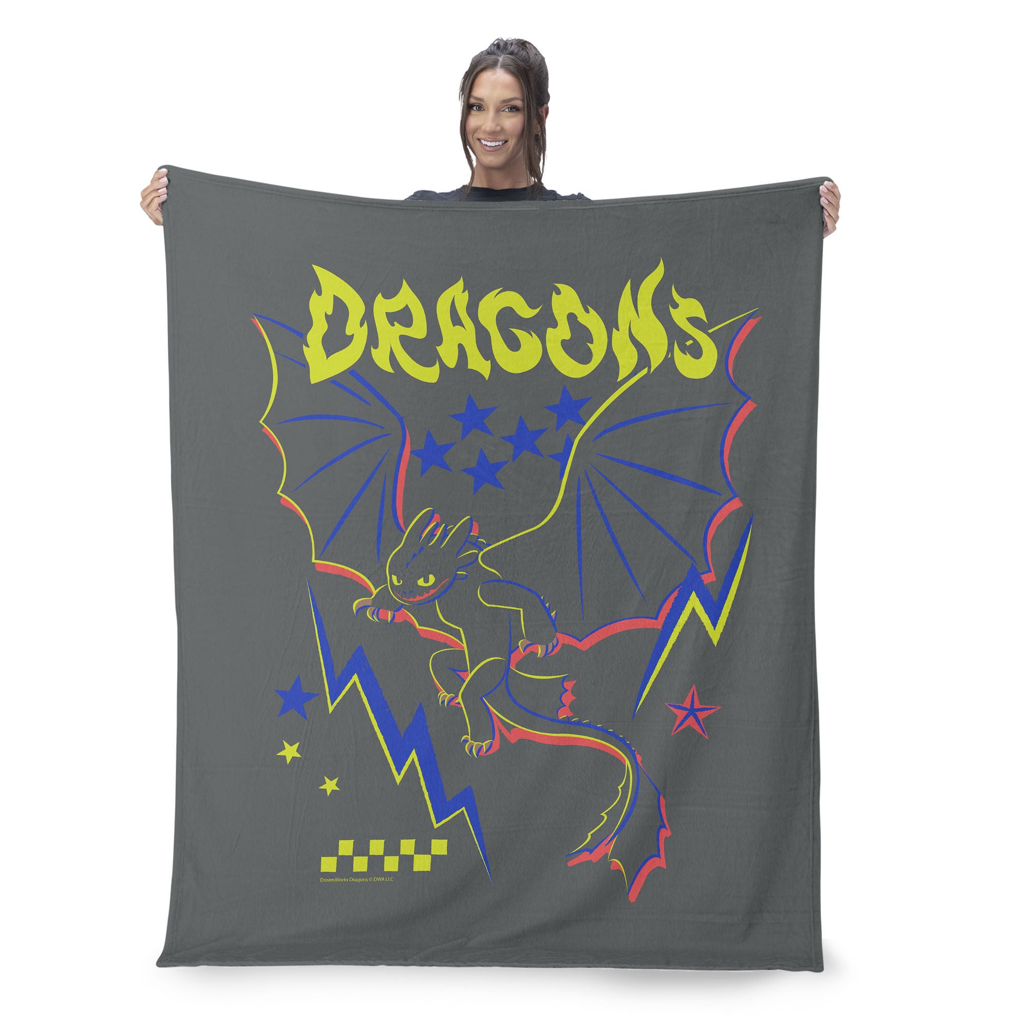 How to Train Your Dragon Neon Dragon Silk Touch Throw Blanket 50x60 inches, DRAGON, on-hover image number 1