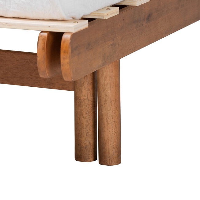 Bolivia Mid-Century Modern Walnut Brown Wood Expandable Twin To King Bed Frame, , alternate image number null