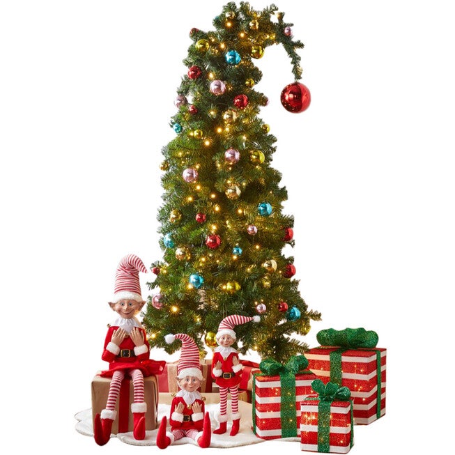 5’H Pre-lit Pre-Decorated Elf Hat Tree, MULTI, hi-res image number null
