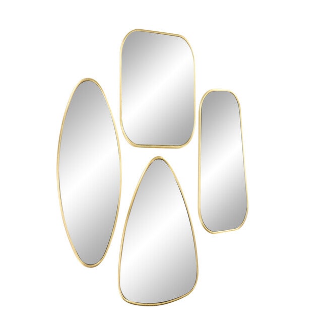 Cosmoliving By Cosmopolitan Set Of 4 Wall Mirror, GOLD, hi-res image number 0