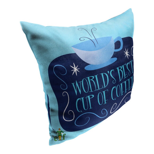 Wb Elf World'S Best Coffee Printed Throw Pillow, , on-hover image number null