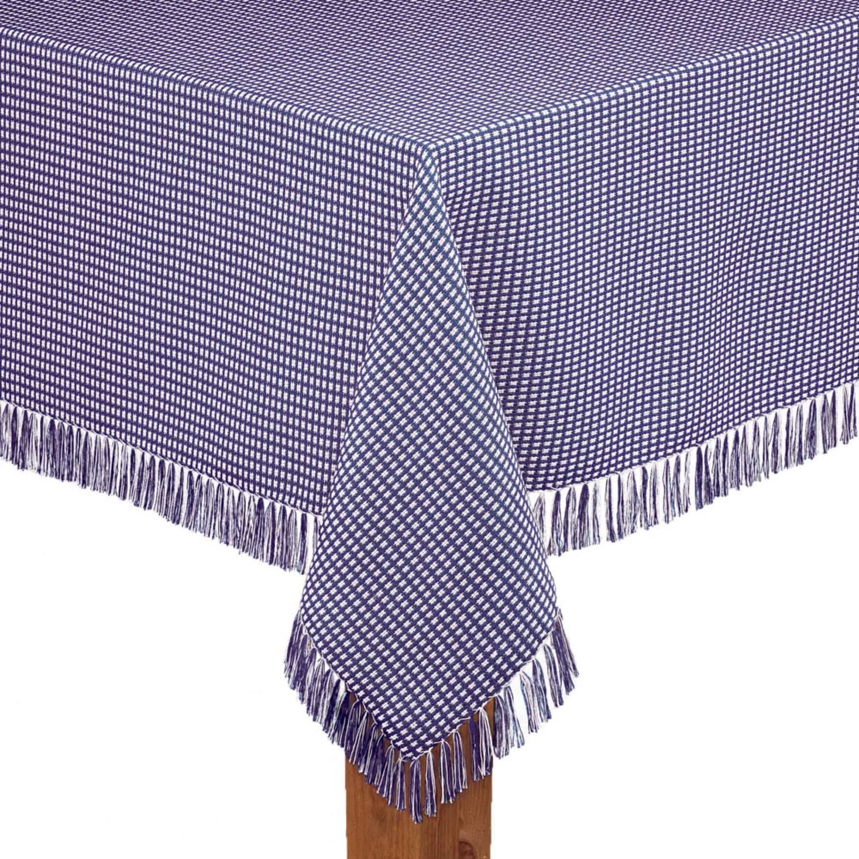 Homespun Check Woven Tablecloth, MARINE BLUE, hi-res image number 0