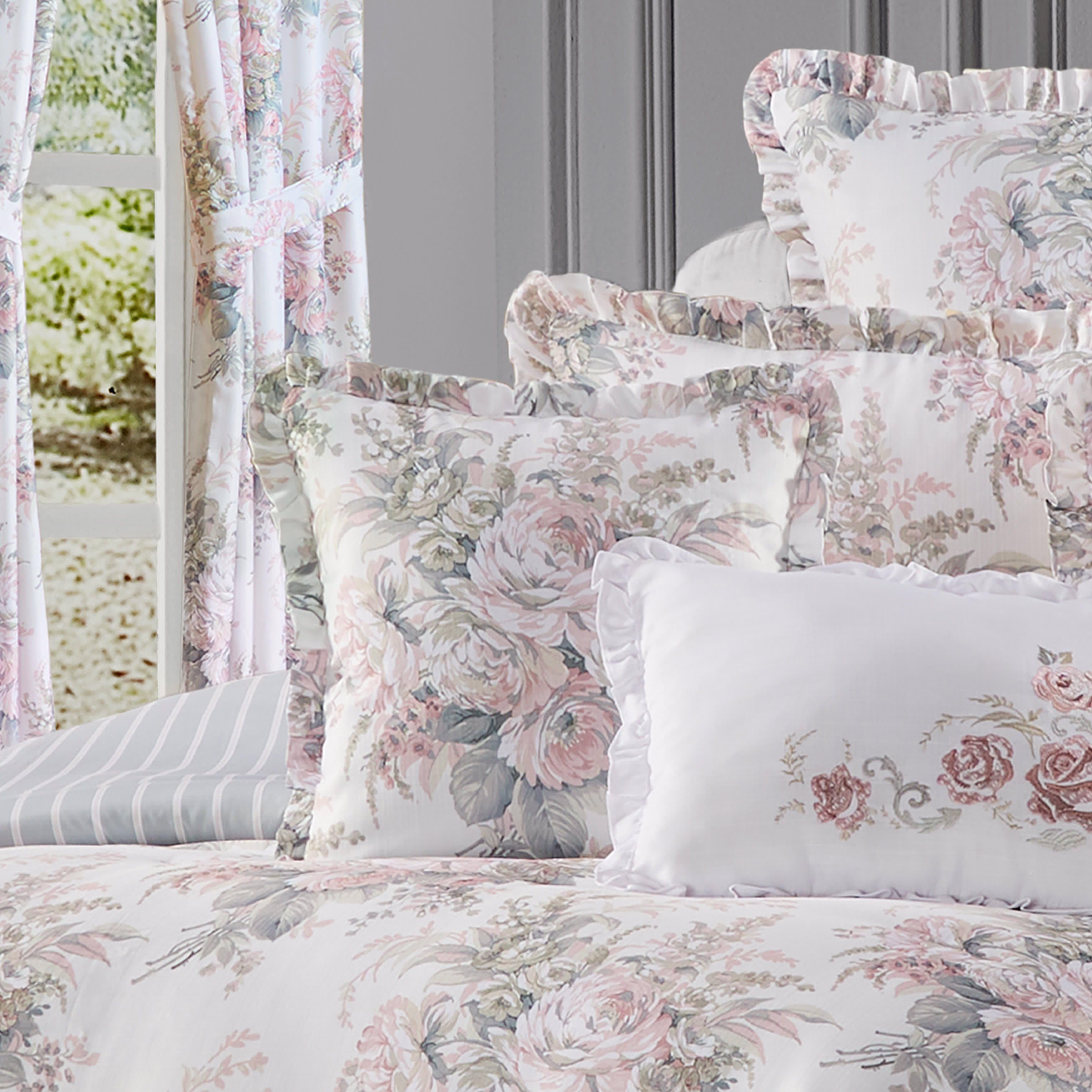 Estelle Blush 16 Inch Square Decorative Throw Pillow, BLUSH, alternate image number null