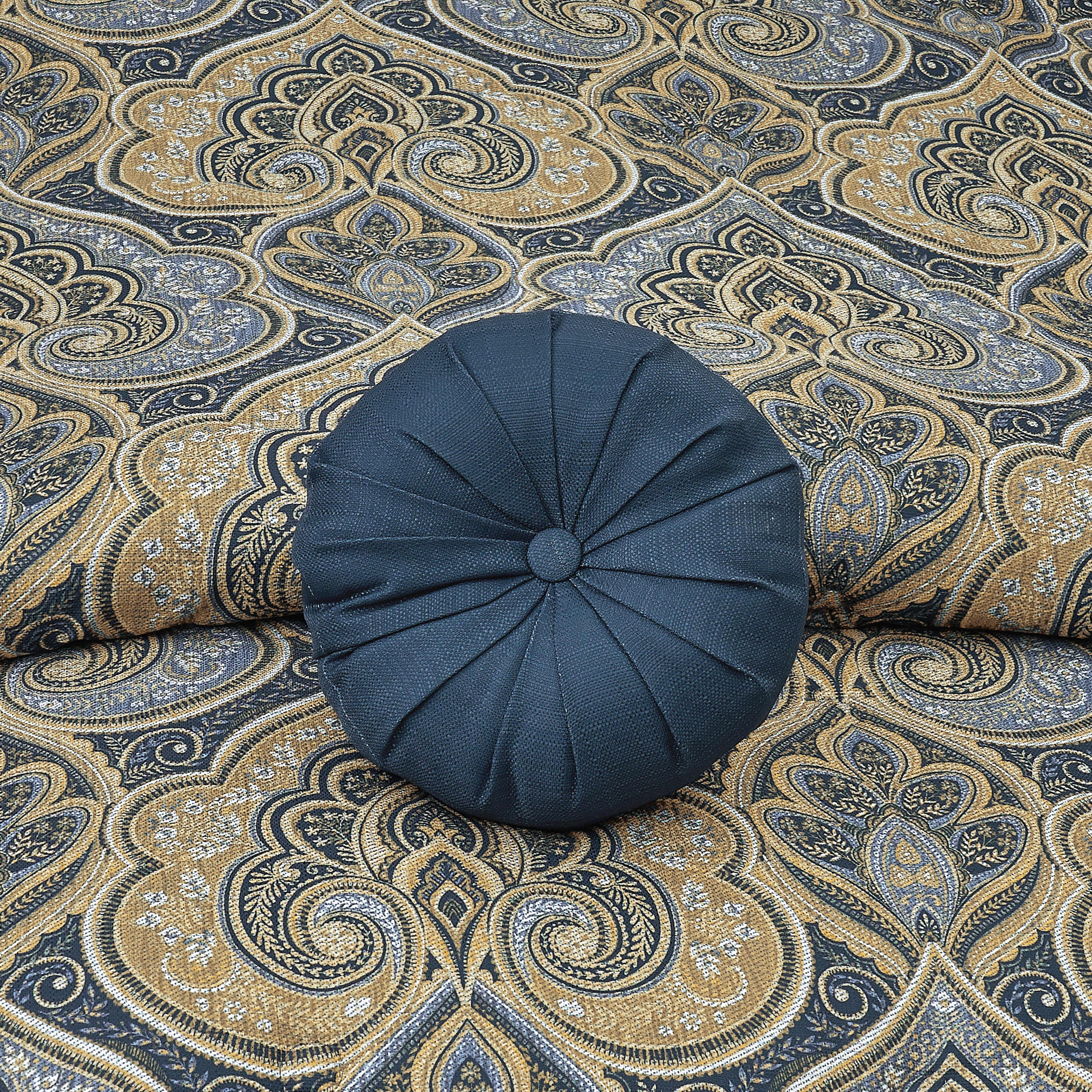 Messina Navy Round Decorative Throw Pillow, NAVY, alternate image number null