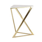 Set of 2 Gold Marble Contemporary Accent Table, 14" x 24", , on-hover image number 1