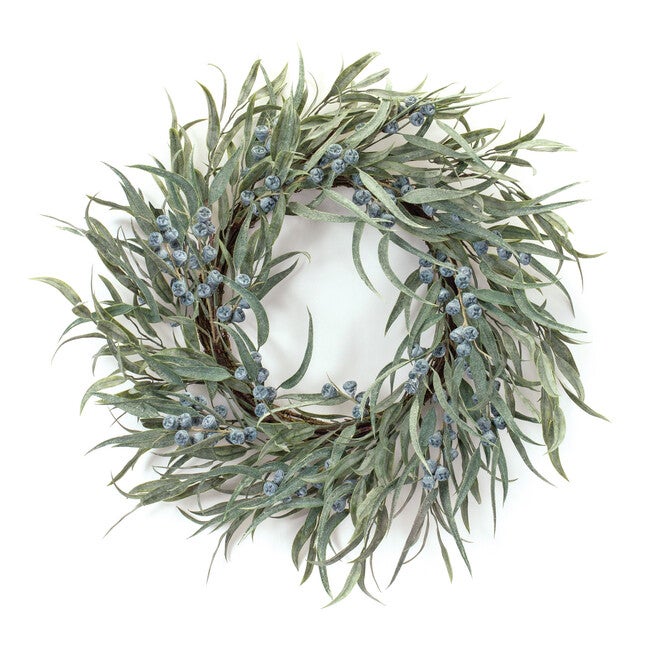 Long Blade Eucalyptus Wreath 26 inchesD, GREEN, hi-res image number null