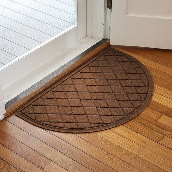 Aqua Shield® Argyle Half Oval Door Mat 24"x39", , alternate image number null