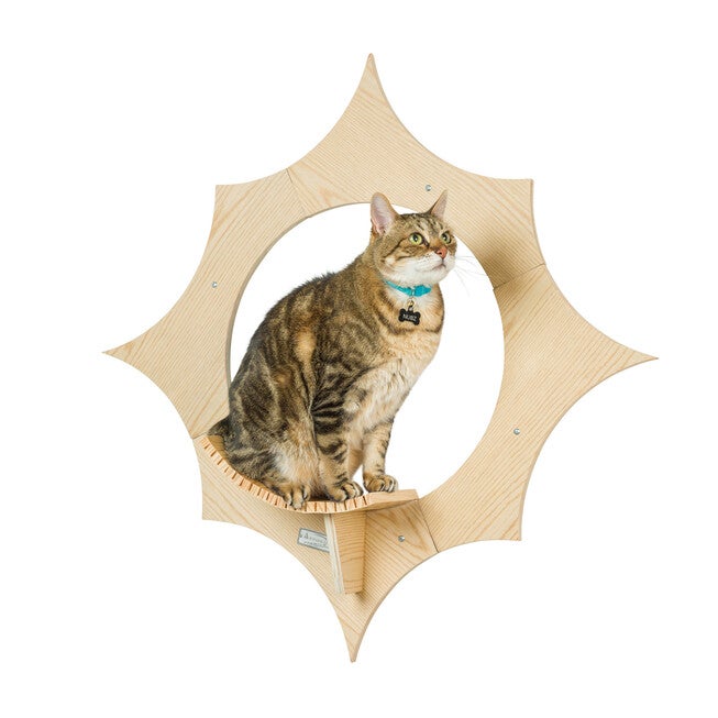 Sun Shape Cat Wall Shelves, NATURAL BEIGE, hi-res image number 0