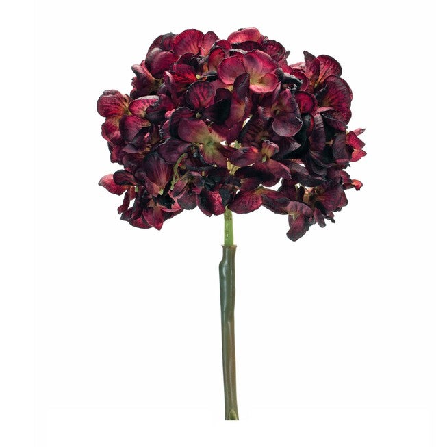 Hydrangea Stem (Set of 2) 23 inchesH Polyester, RED/BROWN, hi-res image number 0
