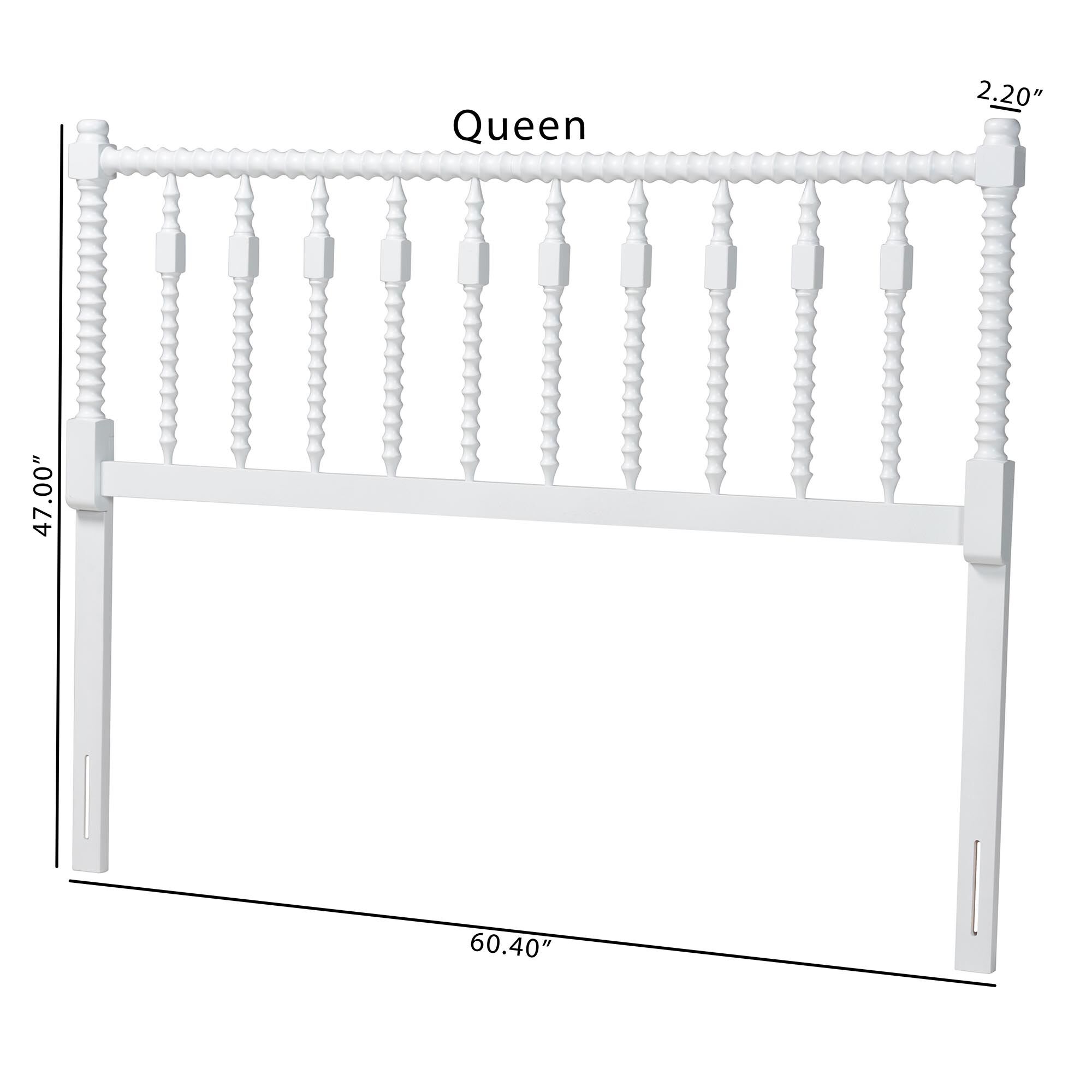 Juliette Turned Spindle Headboard, WHITE, alternate image number 6