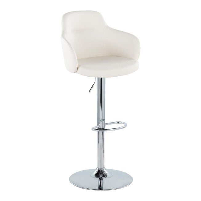 Boyne Adjustable Barstool - Set Of 2, CHROME WHITE, hi-res image number null