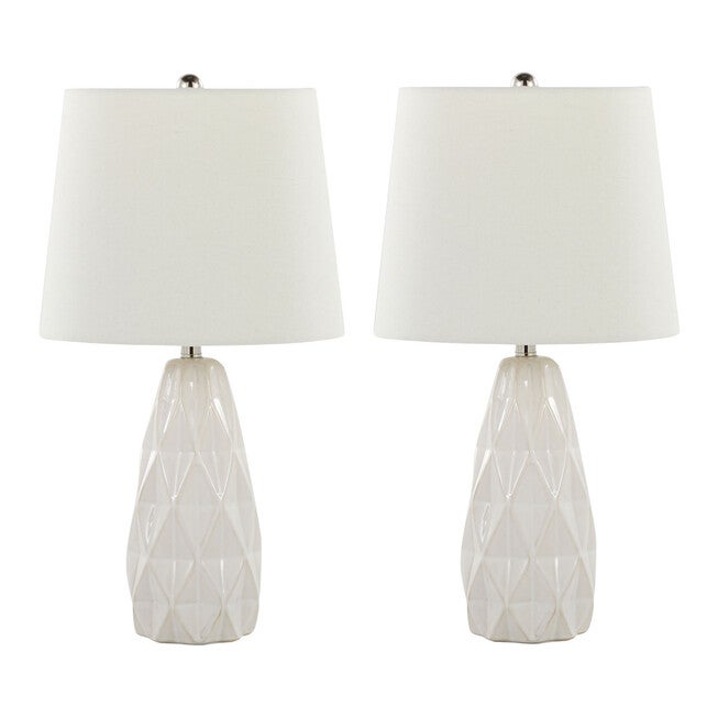 Hex 20 inches Ceramic Accent Lamp - Set Of 2, , on-hover image number null