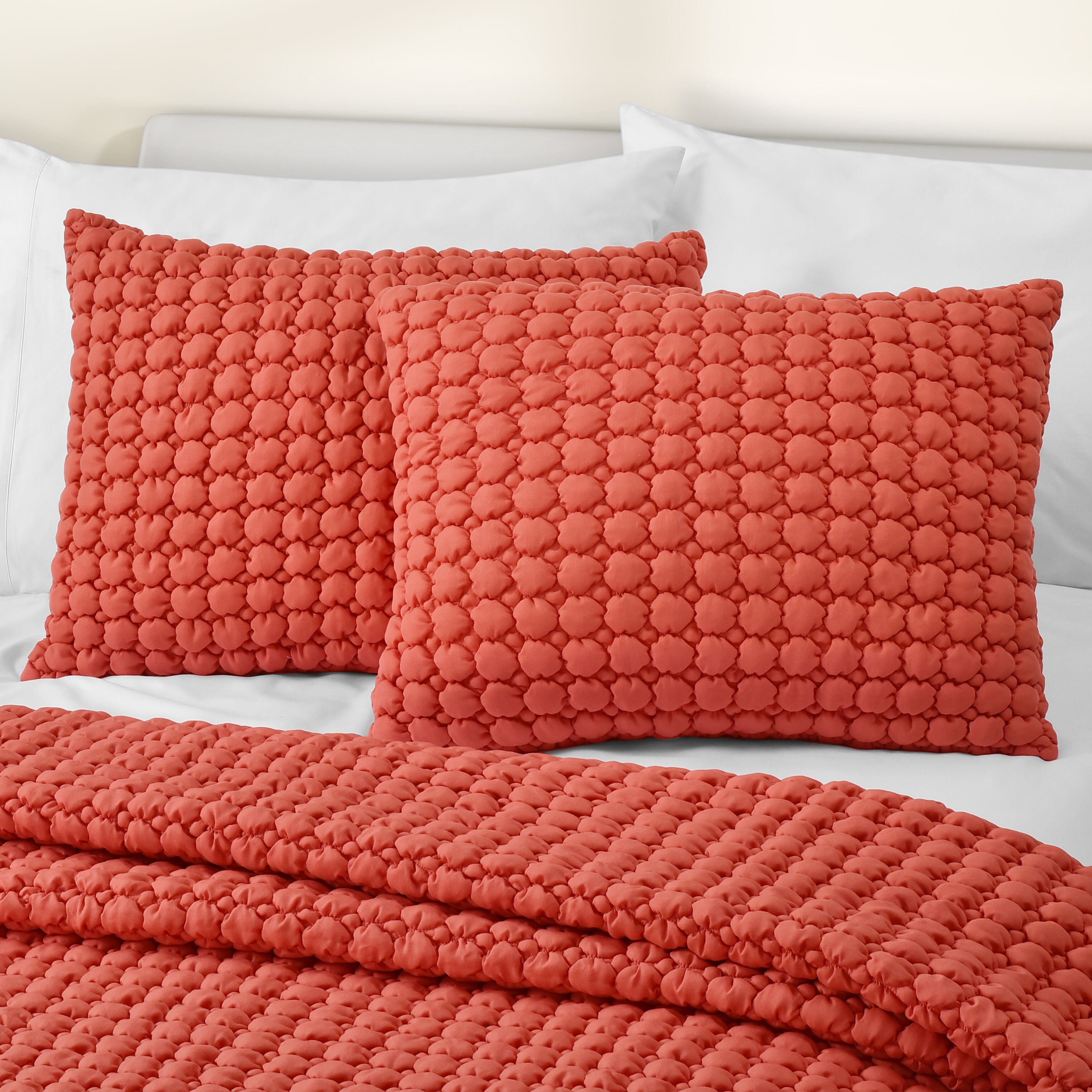 CLOUD PUFF FULL/QUEEN 3PC. QUILT SET, MELON, alternate image number 1