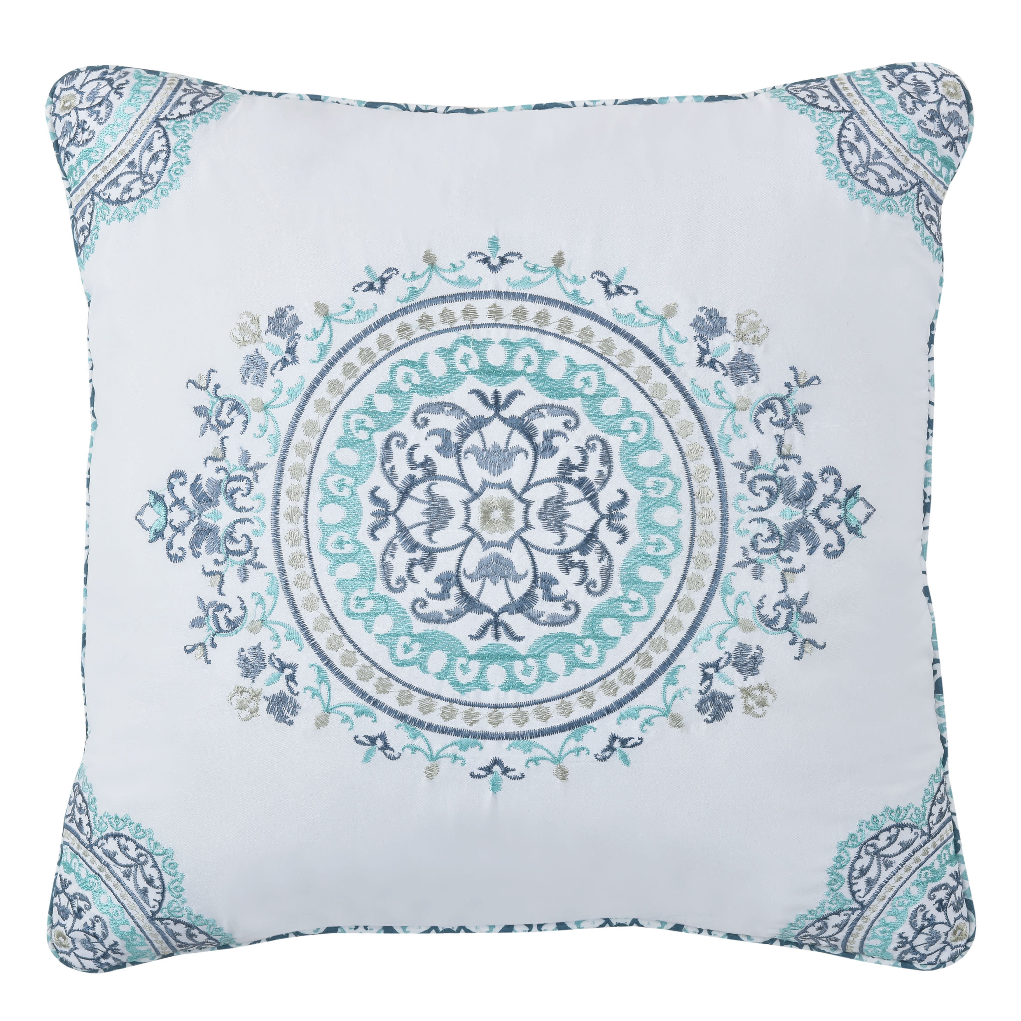 Afton 16 Inch Square Decorative Throw Pillow, BLUE, hi-res image number null