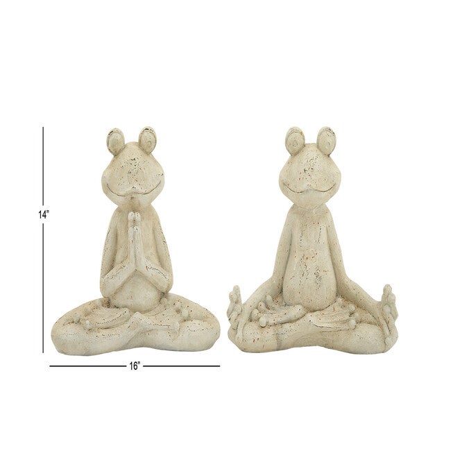 Set Of 2 White Resin Eclectic Garden Sculpture, , alternate image number null