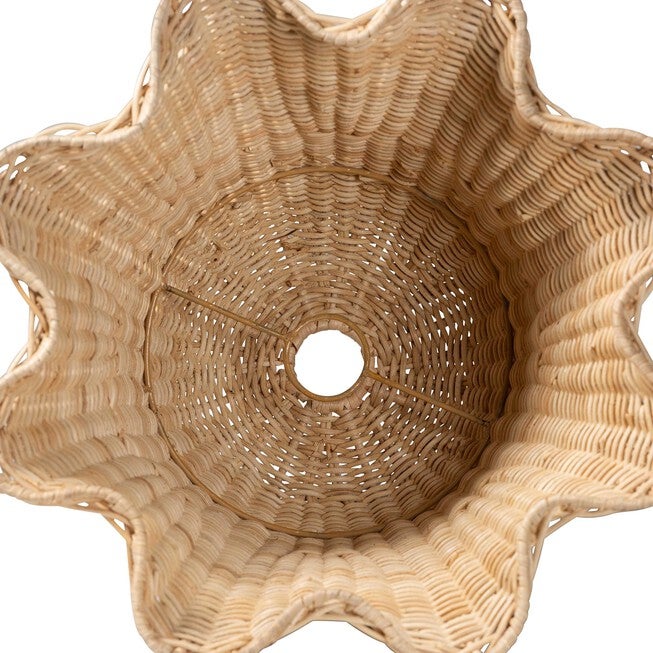 Semira Bohemian Natural Scalloped Rattan Pendant Lampshade, NATURAL, alternate image number null