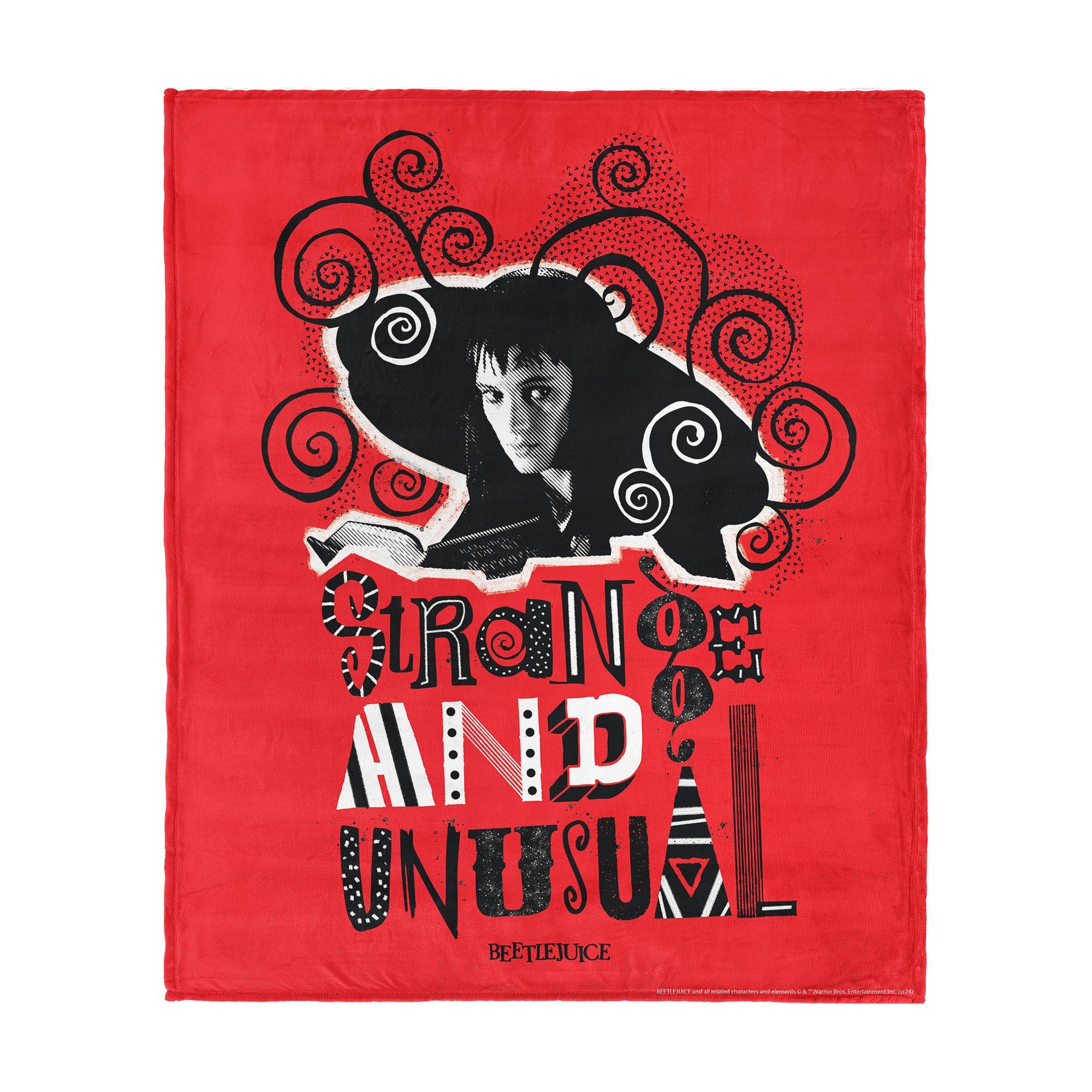 Warner Bros. Beetlejuice So So Strange Silk Touch Throw Blanket 40X50 Inches, RED, hi-res image number 0