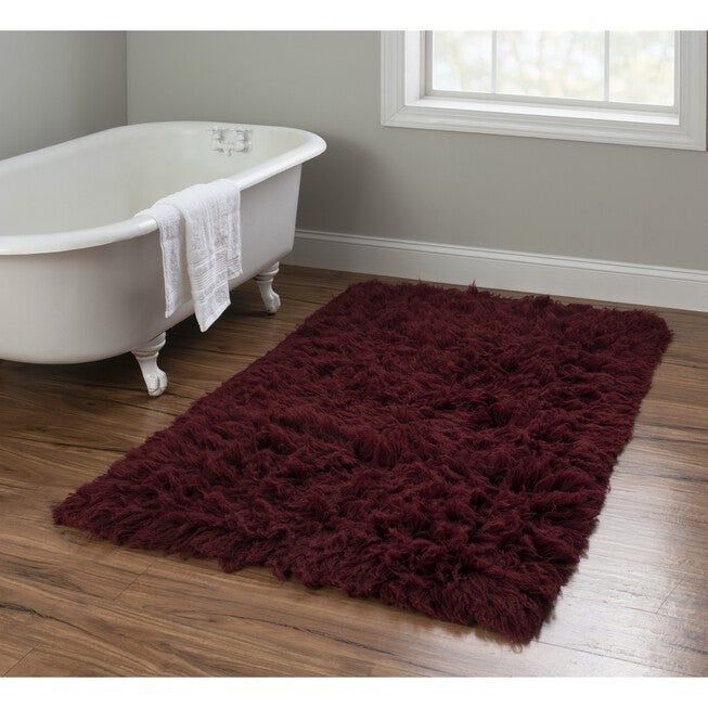 Flokati Burgundy Rug, , on-hover image number 1