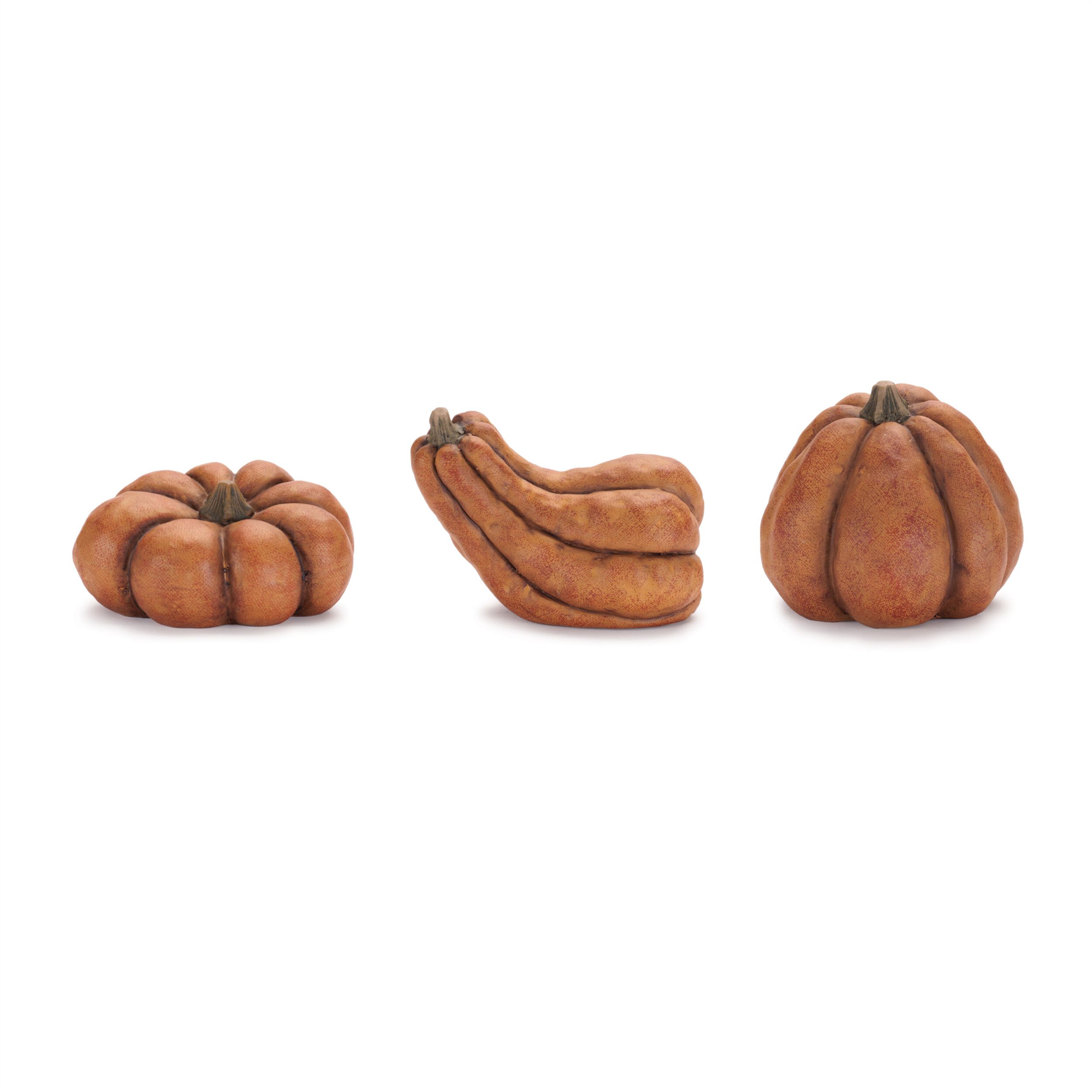 Rustic Terra Cotta Pumpkin Decor (Set of 3), ORANGE, hi-res image number 0